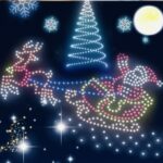 クリスマスドローンショーが天空で舞う♪